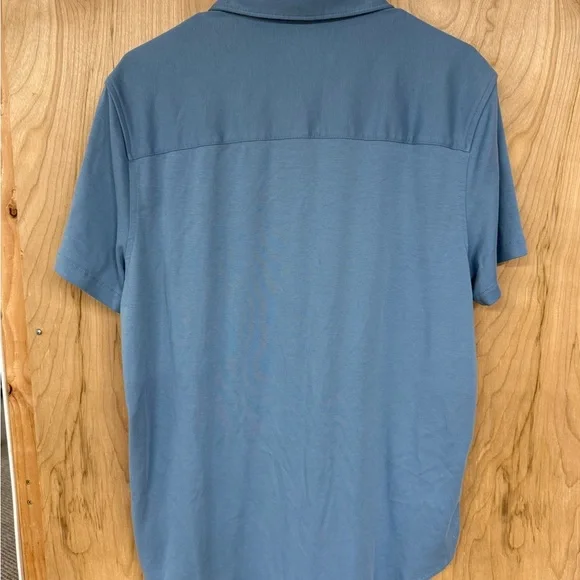 Calvin Klein Men's Liquid Touch Solid Knit Short Sleeve Shirt Blue Large - Picture 7 of 9